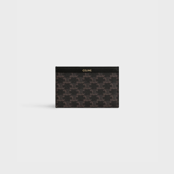 CARD HOLDER IN TRIOMPHE CANVAS AND CALFSKINBLACK - Picture 1 of 5